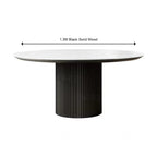 Nordic Style Round Wooden Dining Table for Home or Restaurant Featuring Slate Material for Villa Use