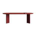 Modern Elliptical Rectangular Dining Table Combination Solid Wood Dining Room Kitchen Small Table