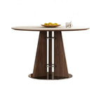 Modern Nordic Round Wooden Dining Table and Travertine Table Table for Restaurant Home Use