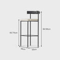 WISEMAX FURNITURE Nordic bar Furniture Curved Fabric Backrest bar Stool Black Metal Frame Velvet Fabric bar Chair for Home