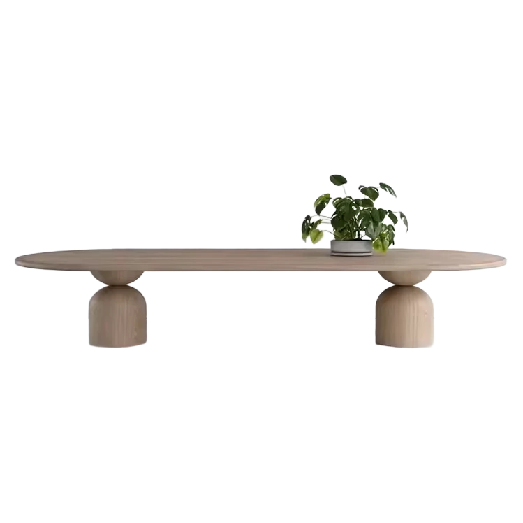 High Quality Nordic Luxury Modern Hotel Furniture Solid Wood Oval Dining Table