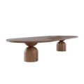 High Quality Nordic Luxury Modern Hotel Furniture Solid Wood Oval Dining Table