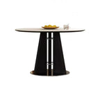 Modern Nordic Round Wooden Dining Table and Travertine Table Table for Restaurant Home Use