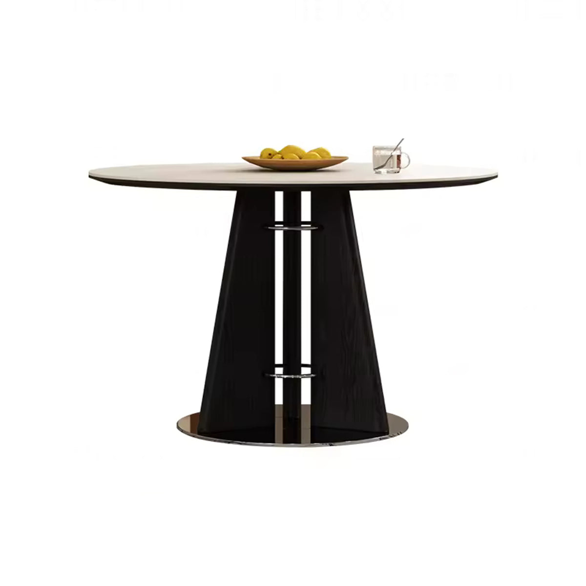 Modern Nordic Round Wooden Dining Table and Travertine Table Table for Restaurant Home Use