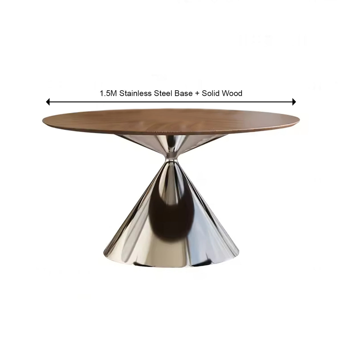 Stainless Luxury Nordic Style Round Wooden Dining Table for Home or Restaurant Featuring Slate Material for Villa Use