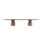 High Quality Nordic Luxury Modern Hotel Furniture Solid Wood Oval Dining Table