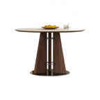 Modern Nordic Round Wooden Dining Table and Travertine Table Table for Restaurant Home Use