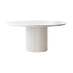 Nordic Style Round Wooden Dining Table for Home or Restaurant Featuring Slate Material for Villa Use
