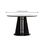 Modern Nordic Round Wooden Dining Table and Travertine Table Table for Restaurant Home Use