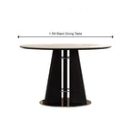 Modern Nordic Round Wooden Dining Table and Travertine Table Table for Restaurant Home Use