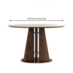 Modern Nordic Round Wooden Dining Table and Travertine Table Table for Restaurant Home Use