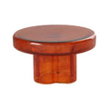 WISEMAX Modern Style Household Living Room Furniture Transparent Glass Mushroom Coffee Table Set Round End Table Tea Table