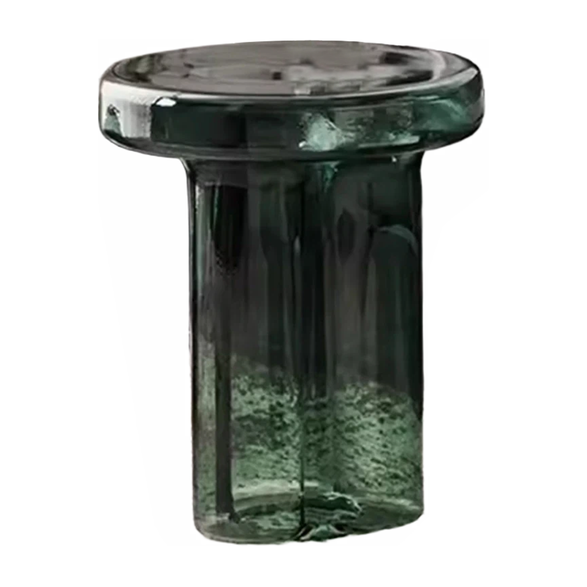 WISEMAX Modern Style Household Living Room Furniture Transparent Glass Mushroom Coffee Table Set Round End Table Tea Table