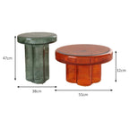 WISEMAX Modern Style Household Living Room Furniture Transparent Glass Mushroom Coffee Table Set Round End Table Tea Table