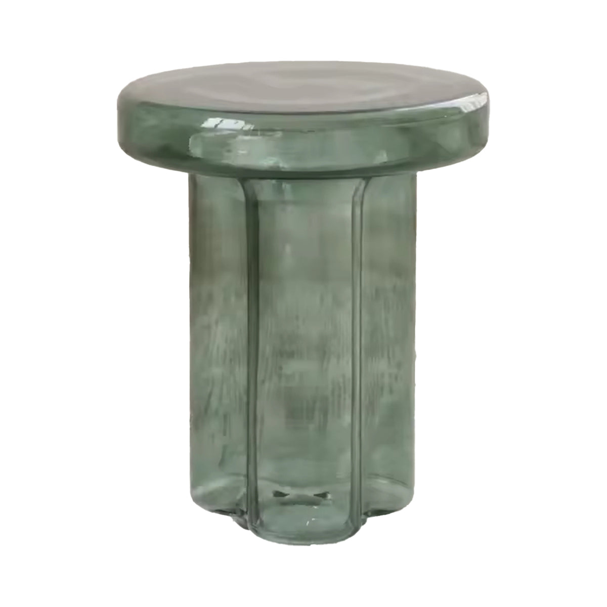 WISEMAX Modern Style Household Living Room Furniture Transparent Glass Mushroom Coffee Table Set Round End Table Tea Table