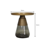 WISEMAX Side Corner Tray Coffee Table Hotel Living Room Gold Brass Top Modern Coffee Table Design With Glass Bottom Base
