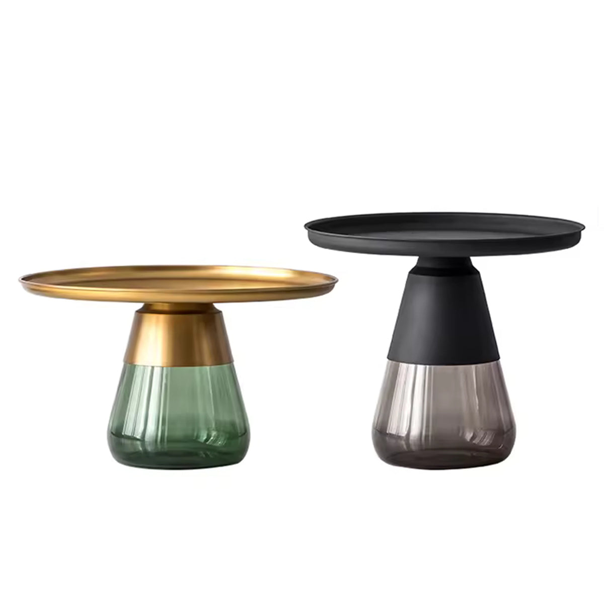 WISEMAX Side Corner Tray Coffee Table Hotel Living Room Gold Brass Top Modern Coffee Table Design With Glass Bottom Base