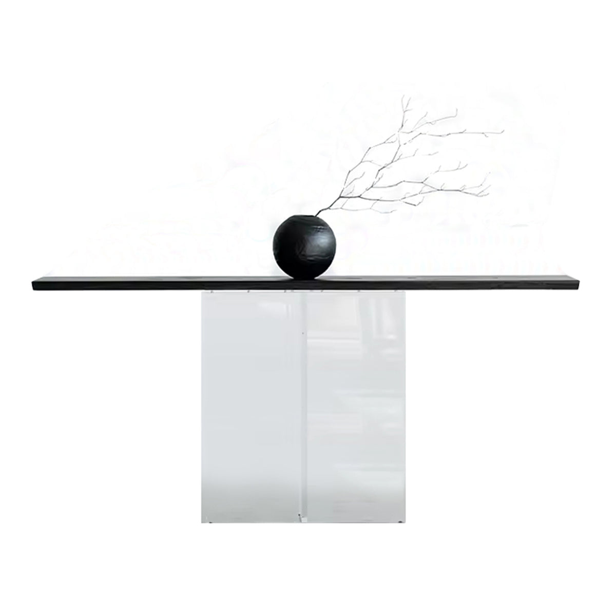 WISEMAX FURNITURE Minimalist Hotel Lobby Black Wood Top Side Table Hallway Entrance Table Console Modern Wooden Console Table