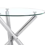 High Quality China Manufactory Dining Room 90*90cm Tempered Round Glass Top Dining Table