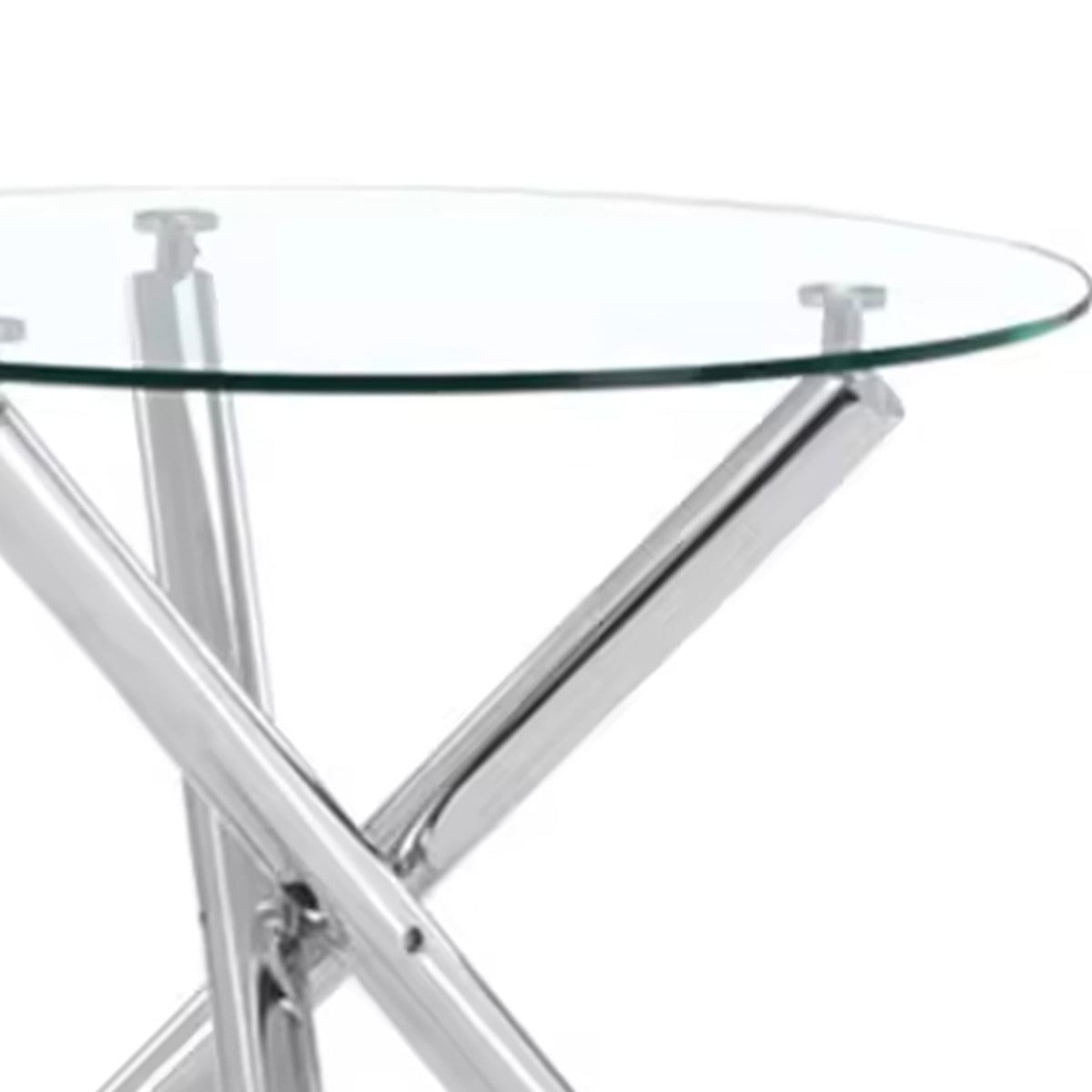 High Quality China Manufactory Dining Room 90*90cm Tempered Round Glass Top Dining Table