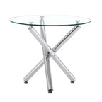 High Quality China Manufactory Dining Room 90*90cm Tempered Round Glass Top Dining Table