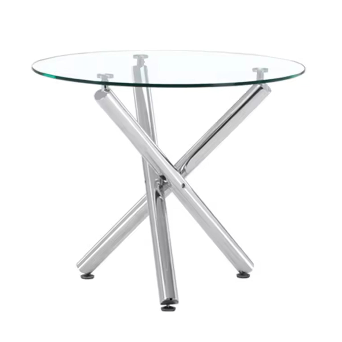 High Quality China Manufactory Dining Room 90*90cm Tempered Round Glass Top Dining Table