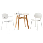 Modern Home Kitchen Restaurant Furniture Simple MDF Top Round Wood White Oak Dining Table