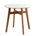 Modern Home Kitchen Restaurant Furniture Simple MDF Top Round Wood White Oak Dining Table