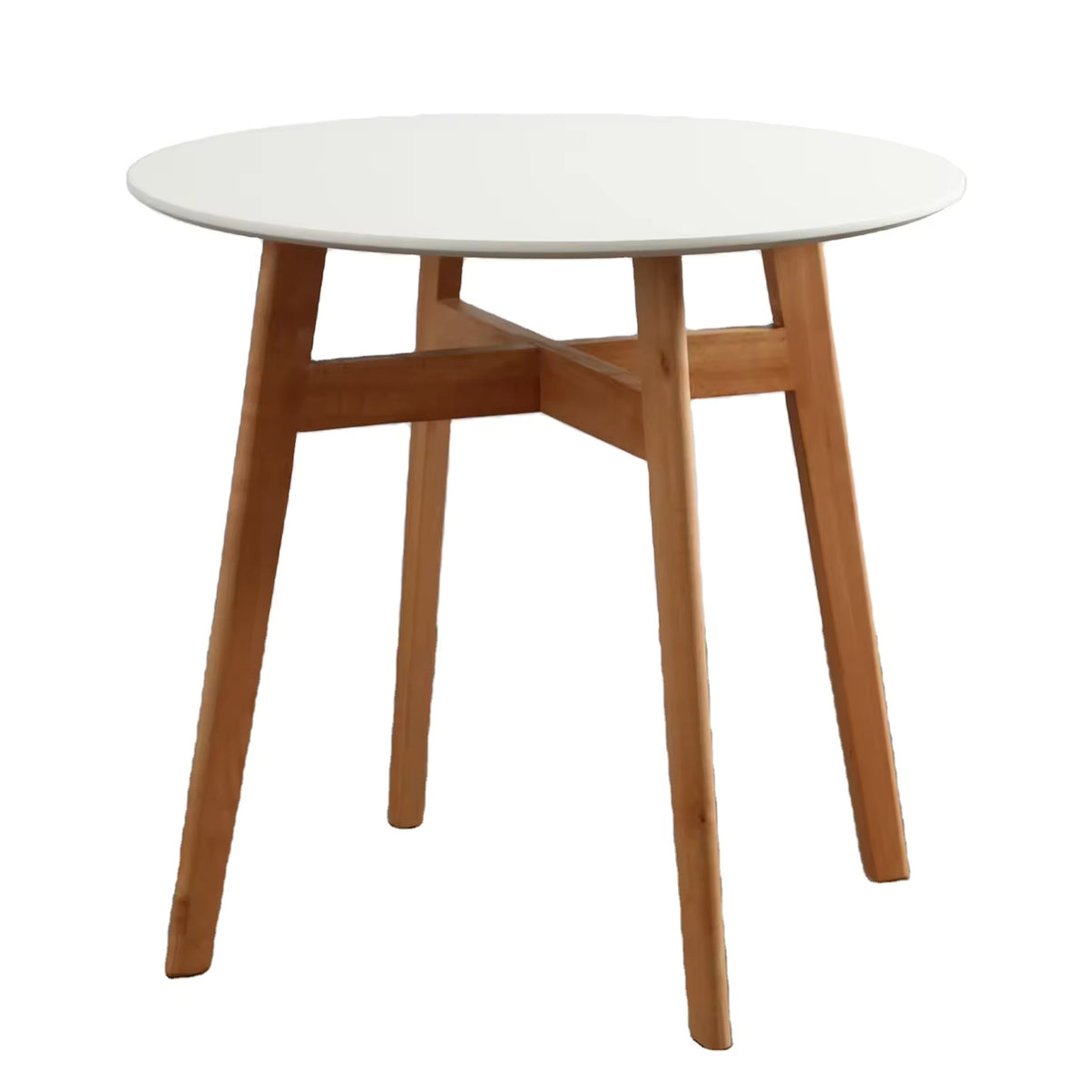 Modern Home Kitchen Restaurant Furniture Simple MDF Top Round Wood White Oak Dining Table