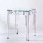Wholesale Factory Price Modern Simple Design Tempered Glass Top Transparent Restaurant Small Dining Table Set 2 Chairs