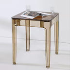 Wholesale Factory Price Modern Simple Design Tempered Glass Top Transparent Restaurant Small Dining Table Set 2 Chairs