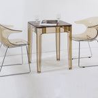 Wholesale Factory Price Modern Simple Design Tempered Glass Top Transparent Restaurant Small Dining Table Set 2 Chairs