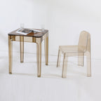 Wholesale Factory Price Modern Simple Design Tempered Glass Top Transparent Restaurant Small Dining Table Set 2 Chairs