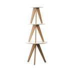Wholesale Bazhou Factory Furniture Modern Three Legs MDF Top Living Room Small Wood Round Side Coffee Table
