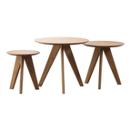 Wholesale Bazhou Factory Furniture Modern Three Legs MDF Top Living Room Small Wood Round Side Coffee Table