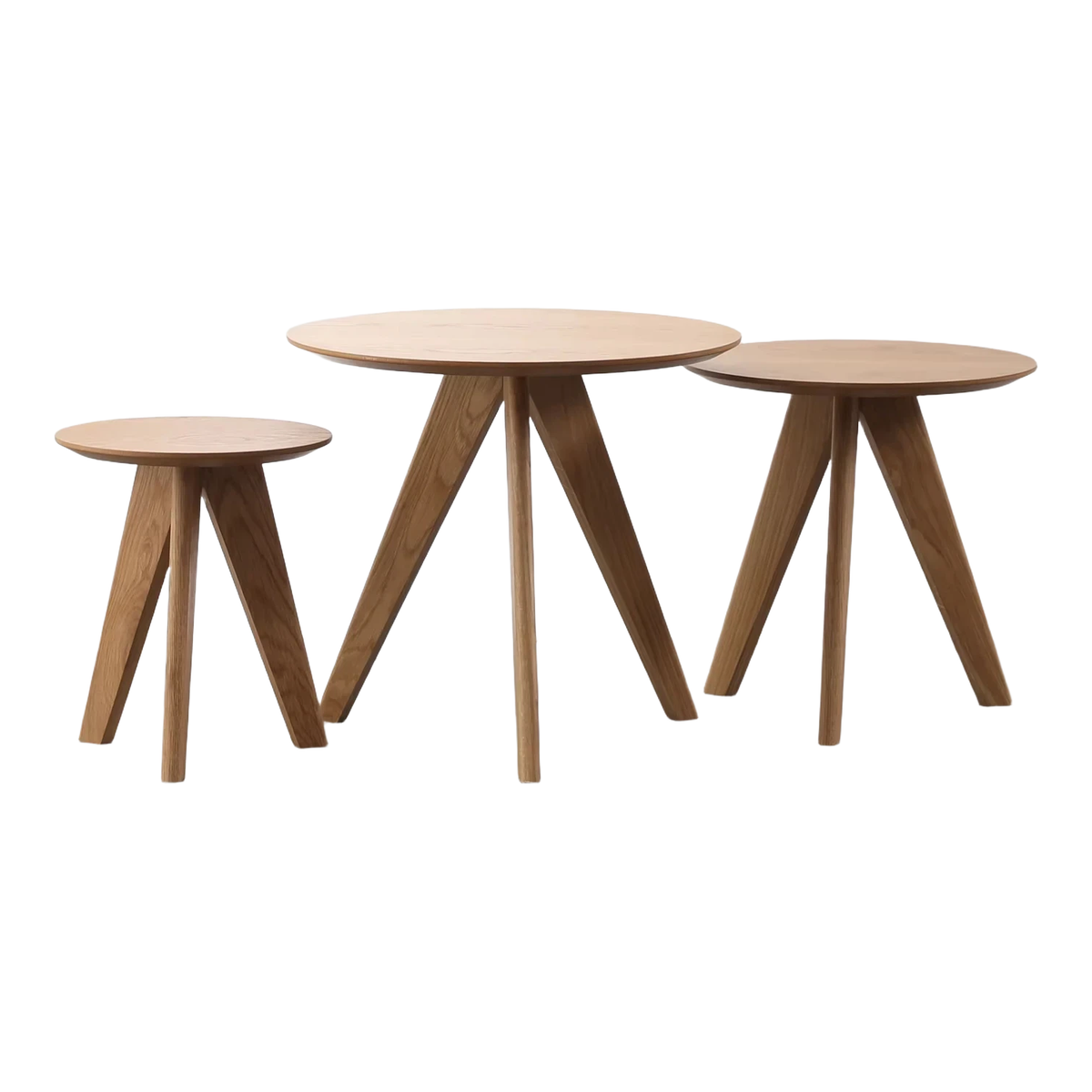 Wholesale Bazhou Factory Furniture Modern Three Legs MDF Top Living Room Small Wood Round Side Coffee Table
