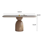 PurelyFeel Nordic Ash Solid Wood Dining Table Cream Wind Rock Board Dining Table and Chair Combination Rectangular Dining Table