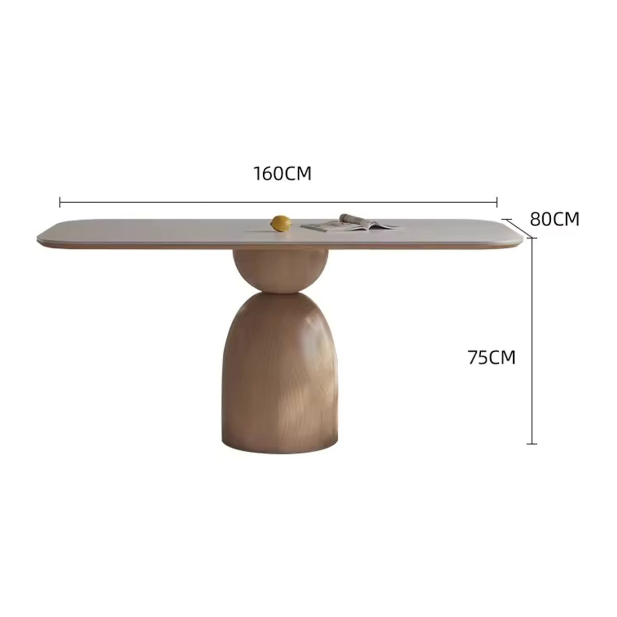 PurelyFeel Nordic Ash Solid Wood Dining Table Cream Wind Rock Board Dining Table and Chair Combination Rectangular Dining Table