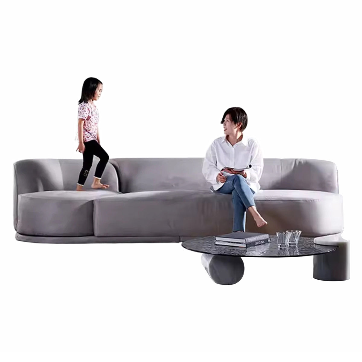 Modern Minimalist Rotatable Special-Shaped Fabric Sofa Living Room Leisure Can Be Customized Italian Sofa