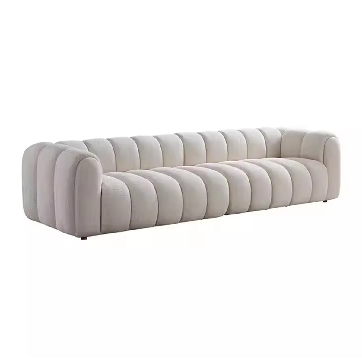 WISEMAX Complete Furniture Living Room Sectional Sofa Furniture Tufted Chesterfield Sofa Single White Boucle Fabric Floor Sofa
