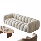 WISEMAX Complete Furniture Living Room Sectional Sofa Furniture Tufted Chesterfield Sofa Single White Boucle Fabric Floor Sofa