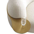 Modern Luxury Fashion Italian Minimalist Fabric Sofa Lamb Fleece Curved Sofa Medieval Cream Style Pea Sofa