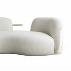 Modern Luxury Fashion Italian Minimalist Fabric Sofa Lamb Fleece Curved Sofa Medieval Cream Style Pea Sofa