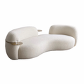 Modern Luxury Fashion Italian Minimalist Fabric Sofa Lamb Fleece Curved Sofa Medieval Cream Style Pea Sofa