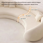 New Style Designer Simple Cream Living Room Sofa Special-Shaped Semi-Circular Moon Lamb Velvet Fabric Sponge Filling Set