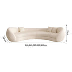 New Style Designer Simple Cream Living Room Sofa Special-Shaped Semi-Circular Moon Lamb Velvet Fabric Sponge Filling Set