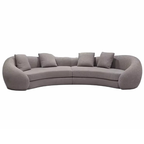 New Style Designer Simple Cream Living Room Sofa Special-Shaped Semi-Circular Moon Lamb Velvet Fabric Sponge Filling Set