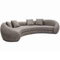 New Style Designer Simple Cream Living Room Sofa Special-Shaped Semi-Circular Moon Lamb Velvet Fabric Sponge Filling Set
