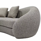 New Style Designer Simple Cream Living Room Sofa Special-Shaped Semi-Circular Moon Lamb Velvet Fabric Sponge Filling Set