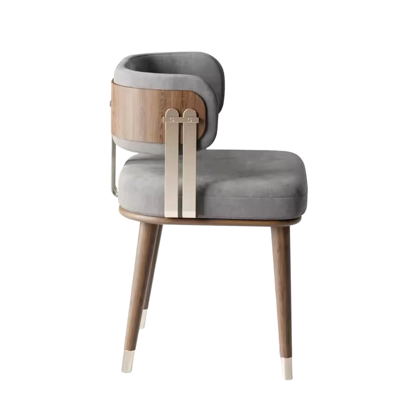 Purely Feel Light Luxury Dining Chair New Chinese Solid Wood Restaurant Club Dining Chair Department Leisure Negotiation Chair